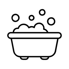 Bathtub with bubbles vector icon illustration for bathroom interior design and hygiene product
