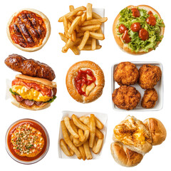 Variety of fast food items