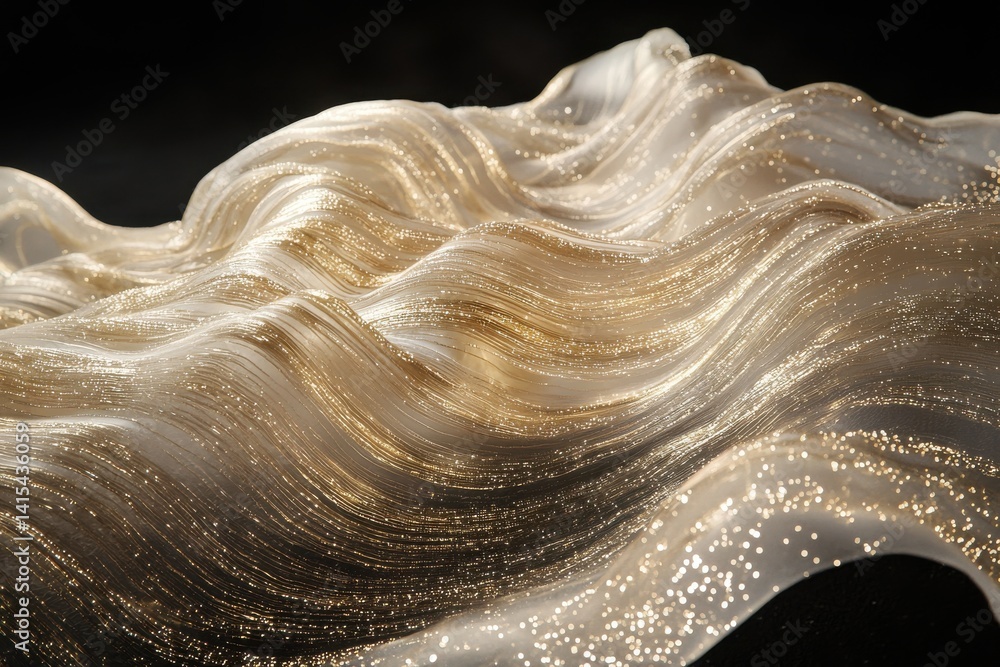 Canvas Prints shimmering gold waves creating an elegant and abstract background