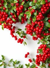Vibrant Red Berries on Evergreen Branch