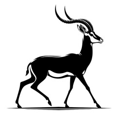 Obraz premium illustration silhouette gazelle on white background