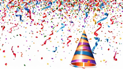 Fototapeta premium Festive Party Hat Confetti.