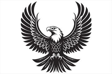 Obraz premium A bold symmetrical silhouette of a majestic eagle.