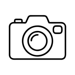 Camera outline icon vector illustration for photography equipment and technology design needs
