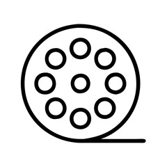 Film reel icon vector illustration cinema movie filmstrip media entertainment concept design graphic