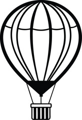 Obraz premium Hot air balloon silhouette icon, Balloon vector illustration, Air balloon flat design, Flying balloon graphic symbol, Vintage hot air balloon image