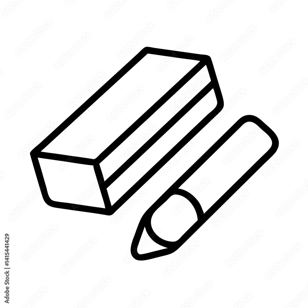 Poster vector illustration of pencil and eraser for drawing sketching and writing design element art