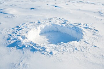 Close Up Snowy Ground Surface Texture