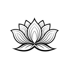 Lotus flower silhouette logo vector line art logo design