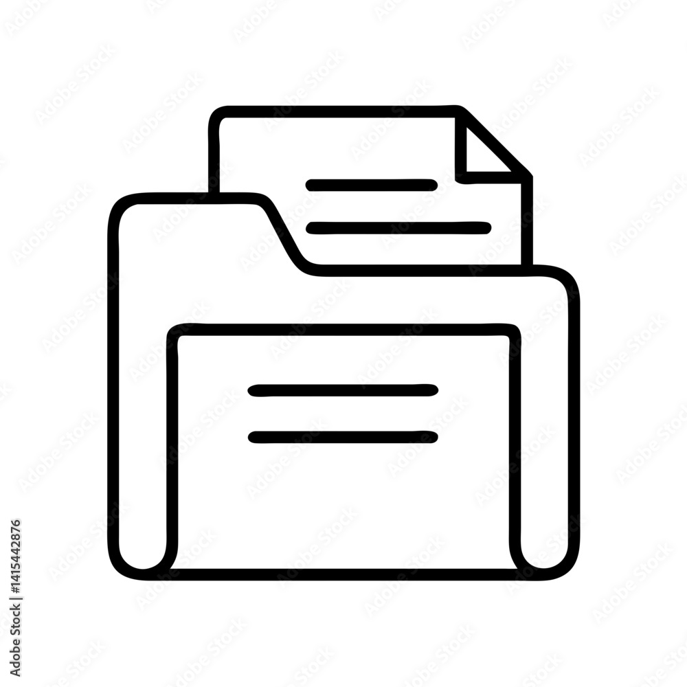 Poster document folder vector icon file management data storage organization outline illustration graphic d