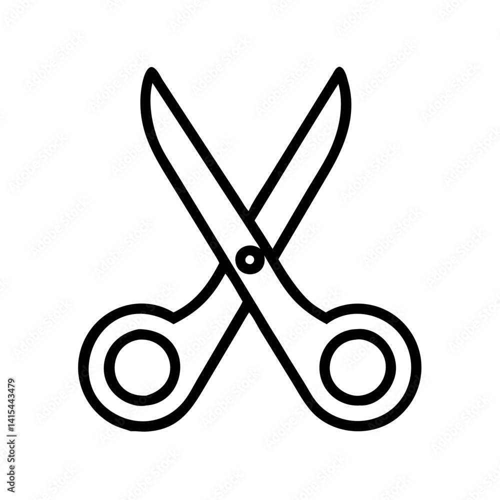 Poster scissors vector icon illustration cutting tool design element for graphic and web design projects