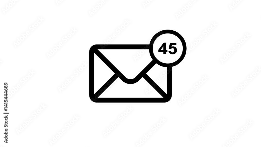 Poster email, message box icon notification counting animated.neon glowing message box icon. chatting messa