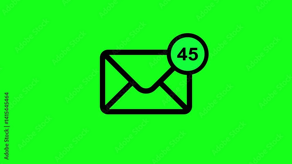 Poster email, message box icon notification counting animated.neon glowing message box icon. chatting messa