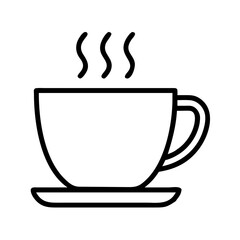 Hot coffee cup vector icon illustration, coffee mug, tea cup, cafe, drink, beverage outline art
