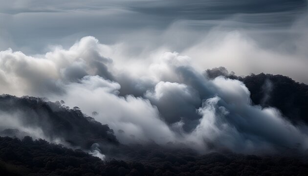 clouds over the mountains