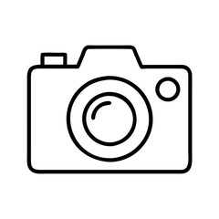 Camera outline icon vector illustration for photography equipment and digital image design