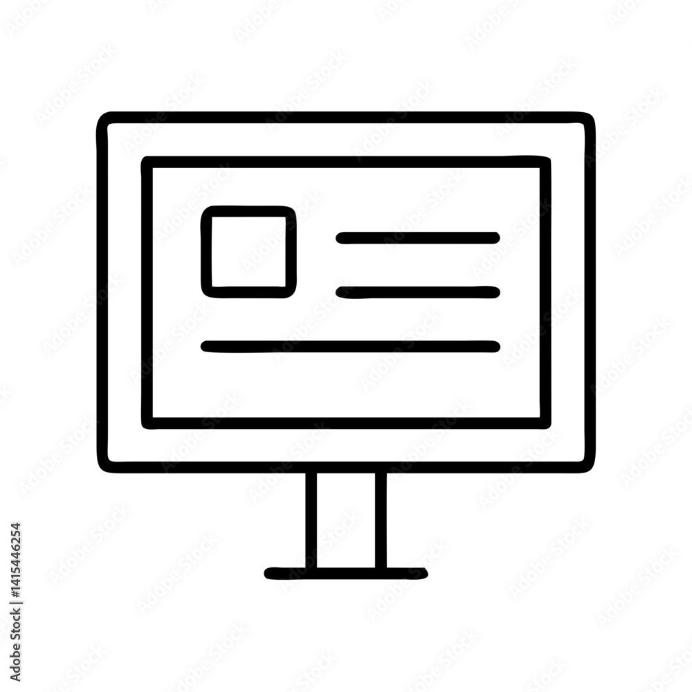 Poster Website design on computer screen vector illustration for ui ux design and web development project