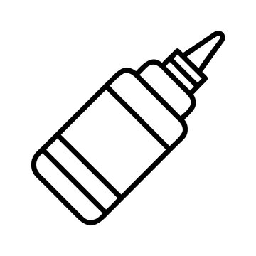 recommend clip art: Mustard bottle outline vector illustration condiment squeeze bottle icon for food design element