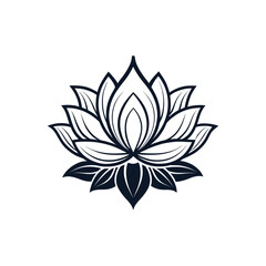 Fototapeta premium Lotus flower silhouette logo vector line art logo design