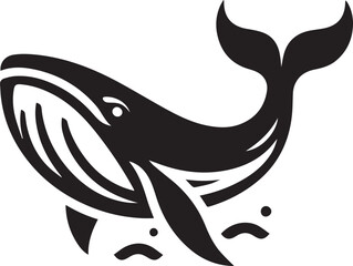 Whale silhouette vector illustration and animal silhouette set
