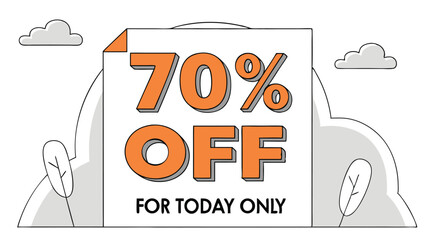 sale 70% off for today only
