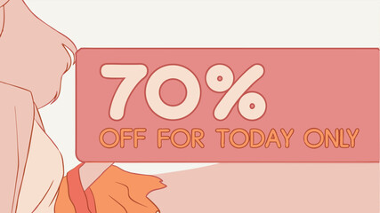 70% off for today only sale