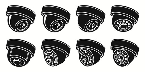 Set of Black and white 360' cctv camera 