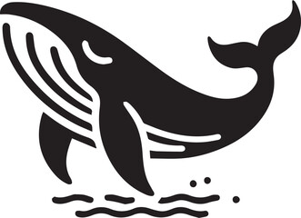 Whale silhouette vector illustration and animal silhouette set
