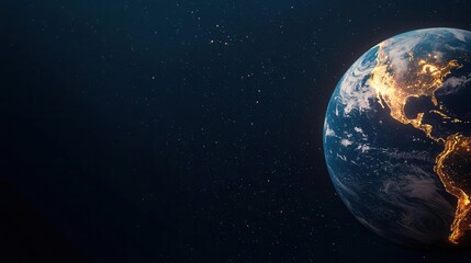 Obraz premium Energyefficient city lighting up dark globe, contrast of sustainable impact