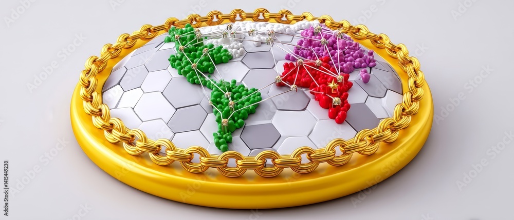 Poster isometric map of global supply networks blocked presenting trade dynamics 3d visualization digital e