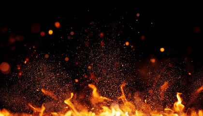 fire on black background