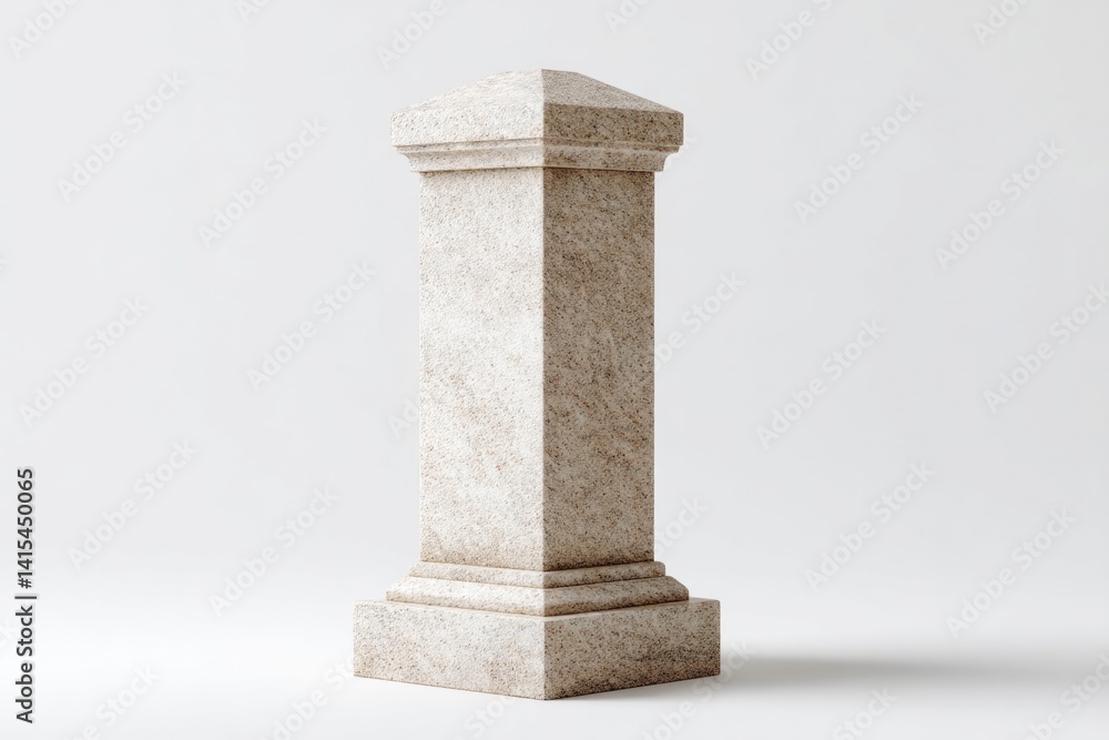 Poster single tombstone isolated on pristine white background offering minimalist view with extensive copy 