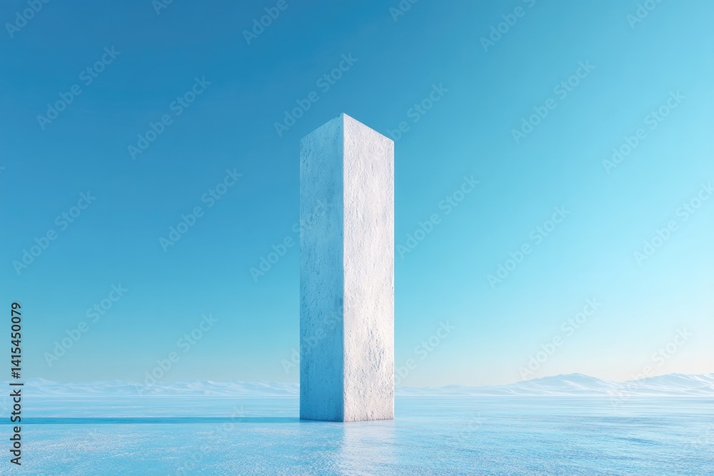 Poster single tombstone isolated on pristine white background offering minimalist view with extensive copy 