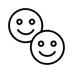 Two happy faces vector icon illustration smiley face graphic design element for web and print use