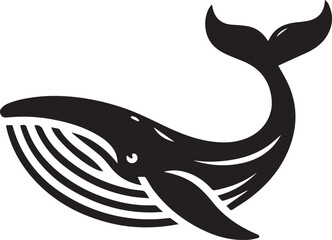 Whale silhouette vector illustration and animal silhouette set
