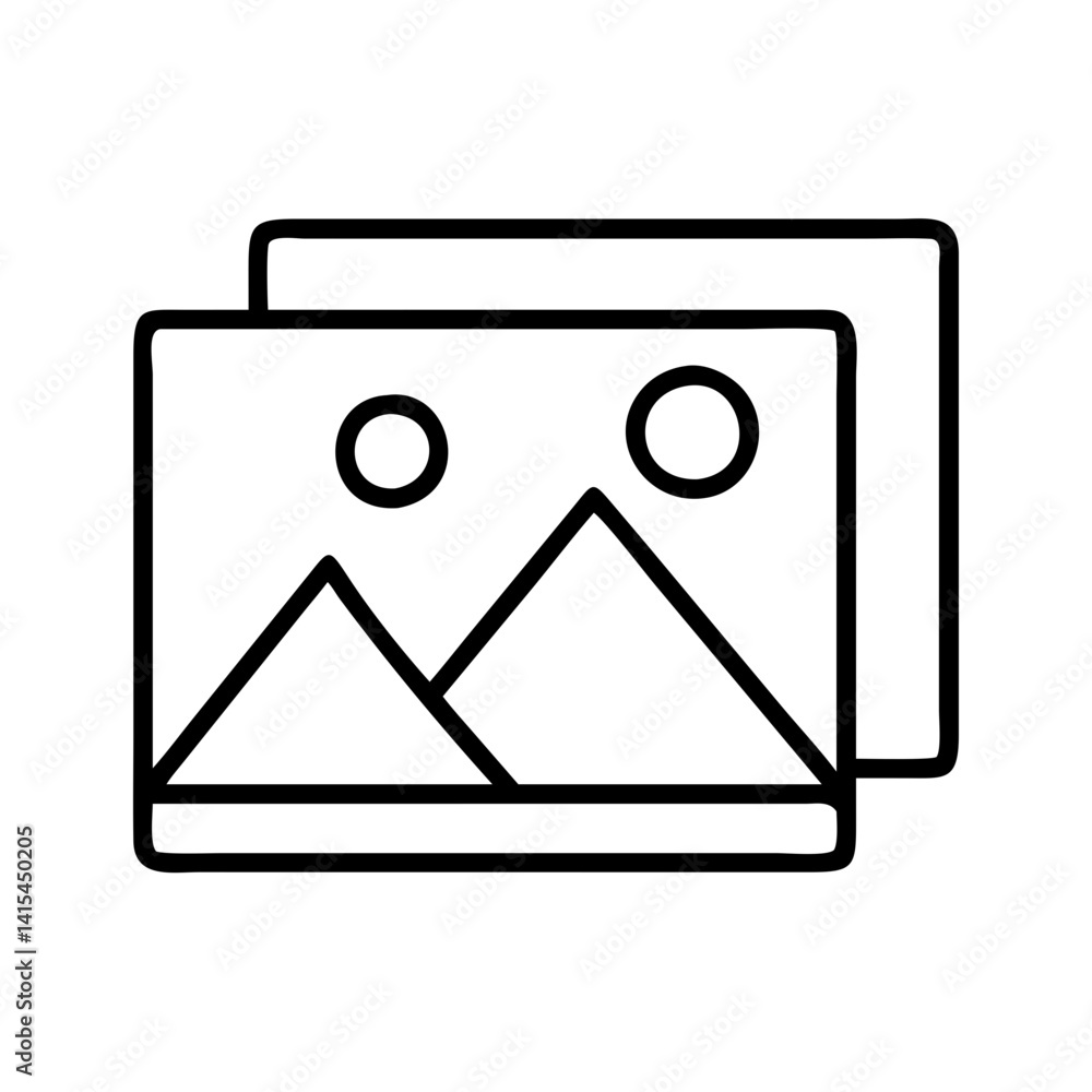 Poster vector graphic of landscape images gallery icon for web design and user interface elements design