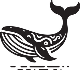 Whale silhouette vector illustration and animal silhouette set
