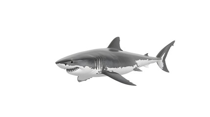 Fototapeta premium great white shark silhouette, powerful presence, dramatic