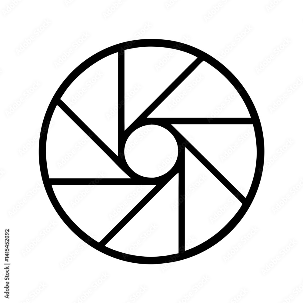 Aufkleber camera lens aperture icon vector illustration for photography studio and design resources usage