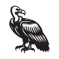 Obraz premium vulture silhouette vector illustration on white background