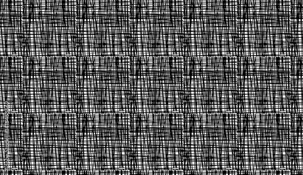Poster intertwined black lines creating a textured, abstract and seamless pattern, ideal for backgrounds an