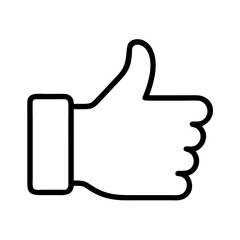 Thumbs up icon vector like symbol hand gesture approval sign positive feedback agreement concept