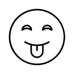 Fototapeta premium Vector graphic of a playful emoji with tongue out for social media and messaging apps use online