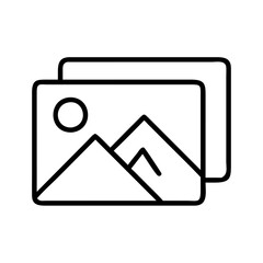 Landscape photo album icon vector illustration stock image gallery mountain sun nature view art