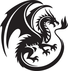 Beautiful Black Dragon Vector Silhouette Art This Is An Editable And Printable Vector Eps File
