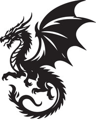 Beautiful Black Dragon Vector Silhouette Art This Is An Editable And Printable Vector Eps File
