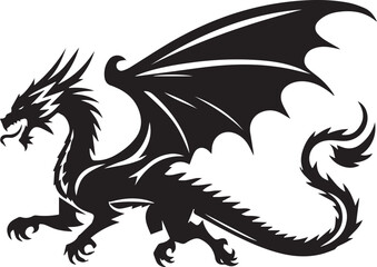 Beautiful Black Dragon Vector Silhouette Art This Is An Editable And Printable Vector Eps File
