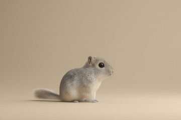 Obraz premium solitary 3d-rendered mammal gracefully positioned against backdrop of neutral tones invites curiosity and imagination