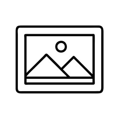 Mountain landscape photo frame vector illustration for adventure travel and nature photography design