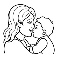 Mother and Child Sharing a Loving Moment with Tender Embrace